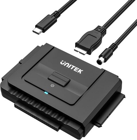 Unitek USB 3.0 to IDE and SATA Converter External Hard Drive Adapter Kit for Universal 2.5/3.5 HDD/SSD Hard Drive Disk, One Touch Backup Function, Included 12V/2A Power Adapter in Kuwait