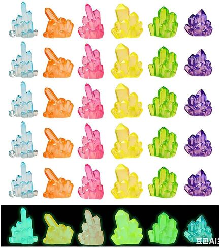 30PC Random Mini Glow-in-The-Dark Resin Crystals Decoration– Vibrant Semi-Transparent Decor for Tabletop/Fairy Garden/Indoor Botanicals/Room Decoration in Saudi Arabia