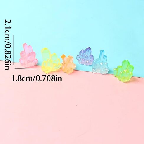 30PC Random Mini Glow-in-The-Dark Resin Crystals Decoration– Vibrant Semi-Transparent Decor for Tabletop/Fairy Garden/Indoor Botanicals/Room Decoration in Saudi Arabia