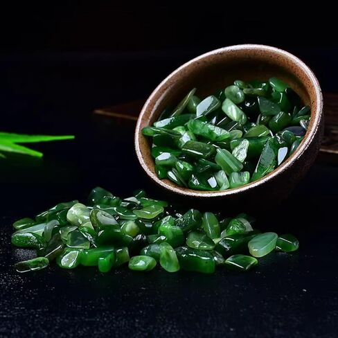 Natural Polished Green Jasper Tumbled Chips Crushed Crystal Stone, 7-9mm Healing Crystal Chips Bulk Healing Reiki Crystal Stones for Jewelry Making Home Decoration in Saudi Arabia