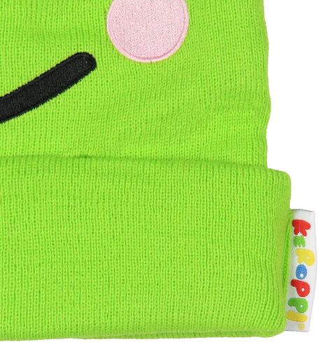 Keroppi Beanie Hat with Embroidered Face | Hello Kitty Friends Knit Winter Cap for Men Women in Kuwait