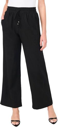 CeCe Women's Elastic Tie Waist Wavy Tapered Pant in Kuwait