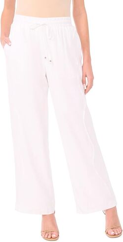 CeCe Women's Elastic Tie Waist Wavy Tapered Pant in Kuwait