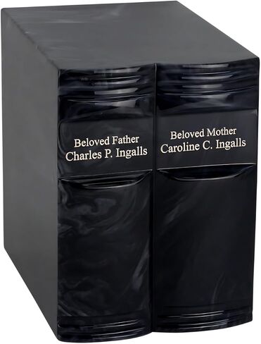 Custom Engraved Onyx Cultured Marble Book Urn for Two- Black - Companion Size - Cremation Urns for Human Ashes - Ground Burial, Home Memorial and Funeral Cremation Urn in Saudi Arabia