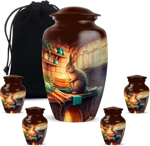 Yatskia Black Rabbit Mini Memorial Urns for Human Ashes Adult Male and Female, Small Funeral Keepsake Urn for Ashes Adult, (Classic Pack of 1, 3 Inch) in Saudi Arabia
