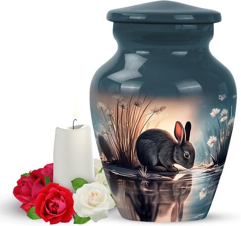 Yatskia Black Rabbit Mini Memorial Urns for Human Ashes Adult Male and Female, Small Funeral Keepsake Urn for Ashes Adult, (Classic Pack of 1, 3 Inch) in Saudi Arabia