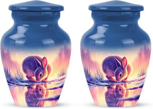 Yatskia Black Rabbit Mini Memorial Urns for Human Ashes Adult Male and Female, Small Funeral Keepsake Urn for Ashes Adult, (Classic Pack of 1, 3 Inch) in Saudi Arabia