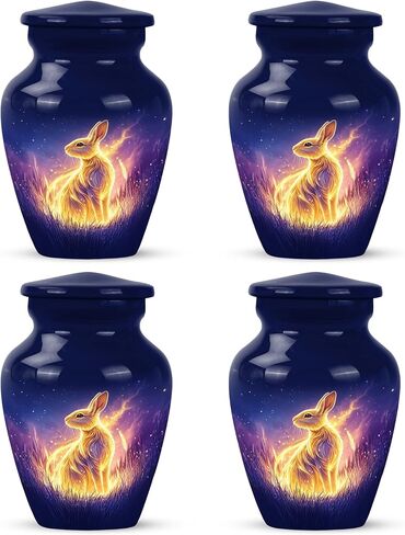 Yatskia Black Rabbit Mini Memorial Urns for Human Ashes Adult Male and Female, Small Funeral Keepsake Urn for Ashes Adult, (Classic Pack of 1, 3 Inch) in Saudi Arabia