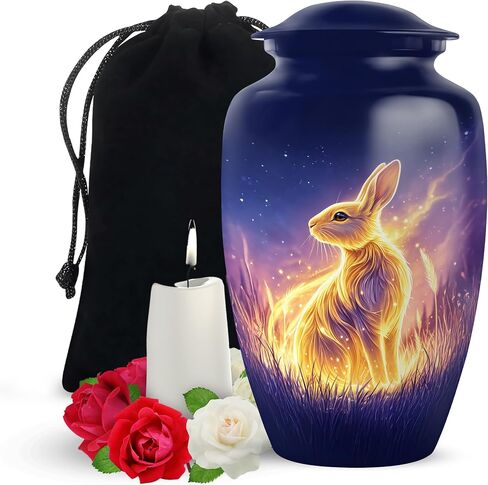 Yatskia Black Rabbit Mini Memorial Urns for Human Ashes Adult Male and Female, Small Funeral Keepsake Urn for Ashes Adult, (Classic Pack of 1, 3 Inch) in Saudi Arabia