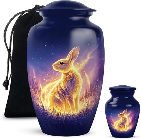 Yatskia Black Rabbit Mini Memorial Urns for Human Ashes Adult Male and Female, Small Funeral Keepsake Urn for Ashes Adult, (Classic Pack of 1, 3 Inch) in Saudi Arabia