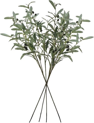 SNAIL GARDEN 4 Pack 41.3in Faux Olive Branches with Flocked Realistic Leaves,Large Tall Artificial Greenery Stems, 216 Leaves Green Olive Branch Stems, Olive Branches for Vases Home Wedding Decor in Kuwait