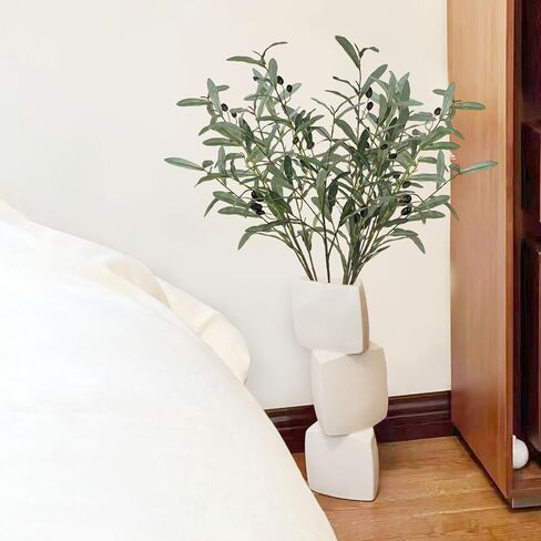 SNAIL GARDEN 4 Pack 41.3in Faux Olive Branches with Flocked Realistic Leaves,Large Tall Artificial Greenery Stems, 216 Leaves Green Olive Branch Stems, Olive Branches for Vases Home Wedding Decor in Kuwait