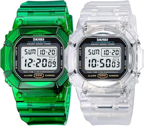 RNONDRY Womens Mens Digital Watch, Waterproof Green Watches for Men, Women's Digital Wat, Waterproof Green Watches for Men, Women's Digital Watch for Boys Girls Wrist Watch with Date Alarm & Countdown in Saudi Arabia