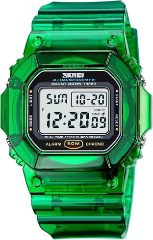 RNONDRY Womens Mens Digital Watch, Waterproof Green Watches for Men, Women's Digital Wat, Waterproof Green Watches for Men, Women's Digital Watch for Boys Girls Wrist Watch with Date Alarm & Countdown in Saudi Arabia