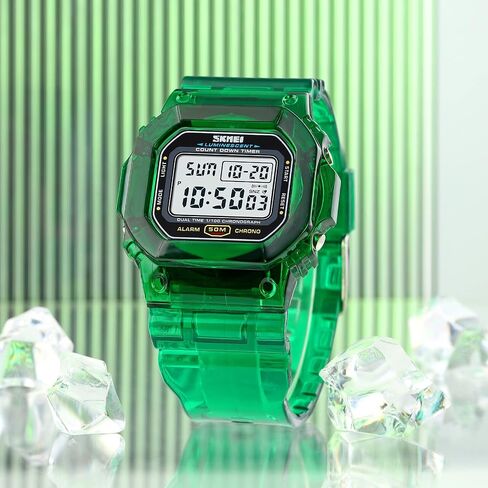 RNONDRY Womens Mens Digital Watch, Waterproof Green Watches for Men, Women's Digital Wat, Waterproof Green Watches for Men, Women's Digital Watch for Boys Girls Wrist Watch with Date Alarm & Countdown in Saudi Arabia