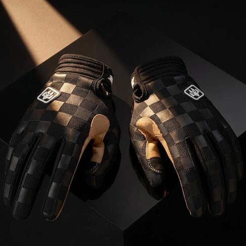 Checkered Full Finger Off-Road Motorcycle,Dirt Bike,ATV, BMX, MTB Racing Gloves Breathable & Anti-Slip Outdoor Sports Gloves for Men & Women in Saudi Arabia