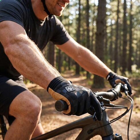 Checkered Full Finger Off-Road Motorcycle,Dirt Bike,ATV, BMX, MTB Racing Gloves Breathable & Anti-Slip Outdoor Sports Gloves for Men & Women in Saudi Arabia