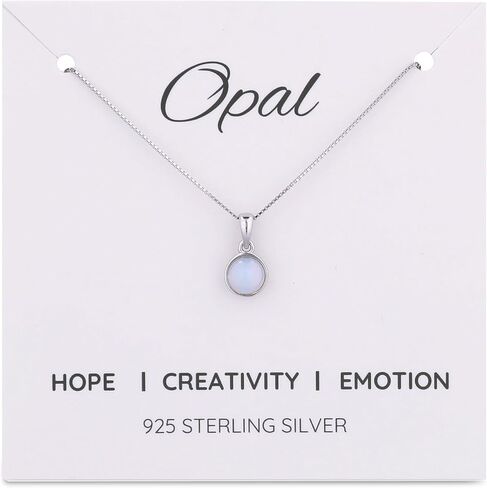 925 Sterling Silver Necklace, Genuine Gemstone Pendant, 16 Inch Length, Delicate Design, Birthstone Jewelry, Unique Packaging, Ready for Gift, 1 Year Warranty in Saudi Arabia