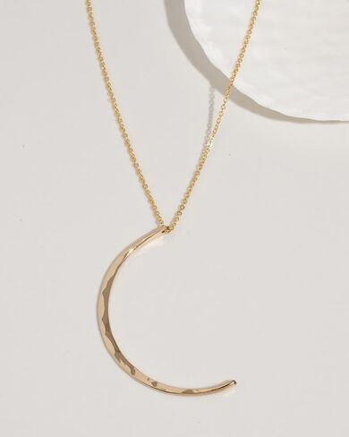 James Michelle Luna Moon Necklace for Women – 3-Year Color Guarantee – Waterproof, Non-Tarnish, Hypoallergenic, Silver & Gold PVD Coated – Perfect for Beach, Weddings, Gifts in Saudi Arabia