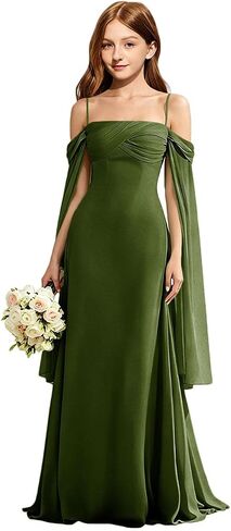 MRHUSH Junior Bridesmaid Dresses Chiffon Off The Shoulder Flower Girl Dress Pleated Long Girls Formal Prom Party Gowns A-Line in Saudi Arabia