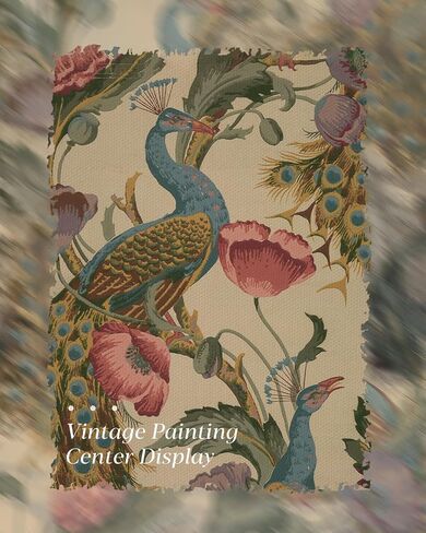 HUARCEY Framed Canvas Wall Art Vintage Peacock, Vine with Poppies Floral Print Decor, Peacock Art Print Bird Wall Art 12x16 inch, for Bedroom Bathroom Living Room Decor in Saudi Arabia