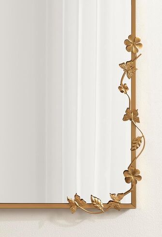 Kate and Laurel Rosella Modern Ornate Rectangle Wall Mirror, 20 x 30, Gold, Decorative Rectangular Mirror with Floral Detailing for Use as Bathroom Mirror for Over Sink or Cute Kids Room Decor in Kuwait