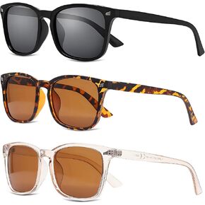 JATEBI 3 Pack Polarized Sunglasses for Men and Women Glare Reduction Color Mirror Lens UV Protection for Driving Outdoor in Kuwait