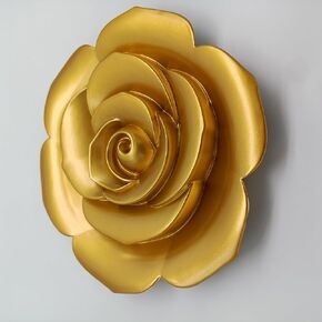 MCCXXII Golden 3D Flower Wall Decor - Shimmering Plastic Sunflower Shape Art with Hook for Home Indoor Outdoor Garden Decoration (25x24.5x3.1cm)(9.8"x9.6"x1.2") in Saudi Arabia
