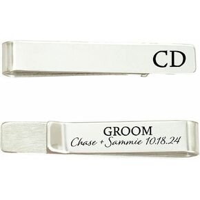 Groom Tie Clip Personalized Wedding Party Gift For Groom On Wedding Day Customizable For Future Husband Marriage Metal Fiancé Gift Fiance GROOM-TIE in Saudi Arabia
