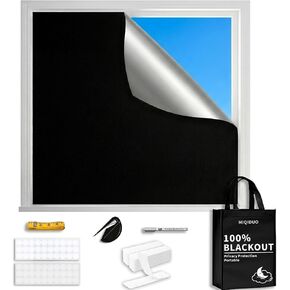 MIQIDUOI 1PC Blackout Window Cover 59" W x 39" L | 100% Light Blocking Silver Coating | DIY Cut to Fit, Portable Temporary Shade for Nursery Bedroom Car RV Office | Damage Free Install in Kuwait