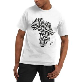 African Map Shirts for Men Africa Fingerprint-Themed T-Shirt African-American Tee Top in Saudi Arabia