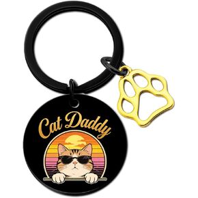 Aisity Fathers Day Cat Dad Gifts Orange Cat Gifts Keychain Best Cats Daddy Gifts for Men Funny Cats Fathers Day Gift Unique Pet Lovers for Daddy Owner Cute Keychain for Men Boyfriend Husband in Saudi Arabia