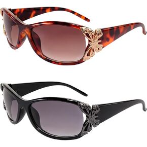 2 Pcs Polarized Sunglasses Butterfly Sun Glasses Trendy Retro Shades Sun Glasses with UV400 Protection for Women in Saudi Arabia