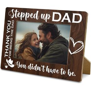 Step Dad Gifts, Rustic Wood Photo Frame Gifts from Daughter & Son, Step Dad Picture Frame Holds 4x6 Inches Photos, Father's Day Birthday Thanksgiving Christmas Gift, Farmhouse Home Decor in Saudi Arabia