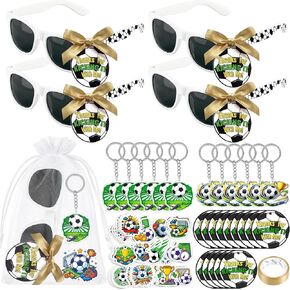 12Sets Soccer Party Favors Sunglasses Gift Bags Football Party Favors Sports Glasses with Keychains Stickers Team Gift Birthday Game Day Supplies in Saudi Arabia