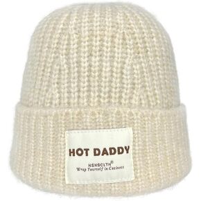 Hot Daddy Cool Mom Beanie Hats for Men Women Warm Knit Cuffed Winter Hat Funny Christmas Birthday Gifts for Dad Mom in Saudi Arabia