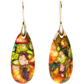 Cape Diablo Ocean Energy Protection Teardrop Earrings - Healing Regalite Gemstone Handcrafted| 4.5-5cm, Stress Relief & Emotional Stability Artisan Designed Unique Jewelry in Saudi Arabia