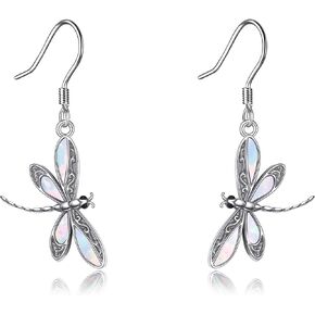 Dragonfly Earrings S925 Sterling Silver Dragonfly Gemstone Dangle Drop Earrings Animal Birthday Christmas Jewelry Gifts for Women in Kuwait