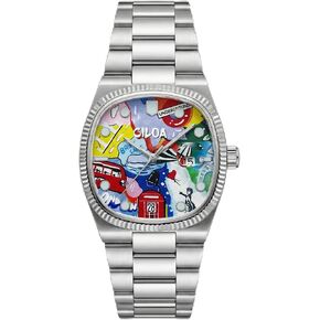 CILOA Graffiti Art Men's Watch, Stainless Steel Waterproof Unique Wristwatch Men, Fashion Casual Watches for Men. in Kuwait