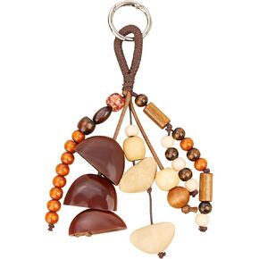Natural Bodhi Healing Wood Nut Shell Beaded Keychain Handmade Lucky Key Ring Handcraft Purse Charms in Saudi Arabia