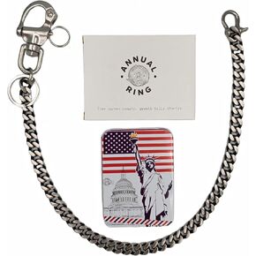 Square Stainless Steel Wallet Chain Retro Rustic Biker Trucker Punk Heavy-Duty Thick Jean Keychain for Men Women in Saudi Arabia