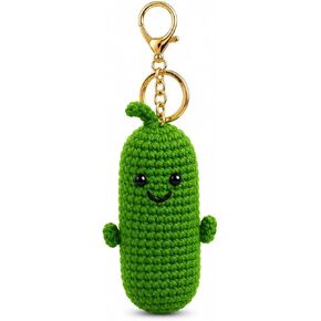 Crochet Pickle Keychain Cute Plush Pickle Bag Charm for Backpack Purse in Saudi Arabia