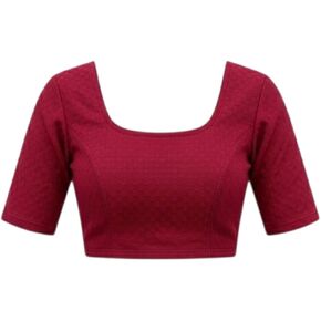 Women's Readymade Saree Blouse with Short Sleeves, Stretchable Ethnic Blouse in Kuwait