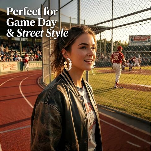 Fashion Baseball Drop Earrings Lightweight Gold Hoop Sports Jewelry Accessories for Women, Game Day Party Team Gifts in Saudi Arabia