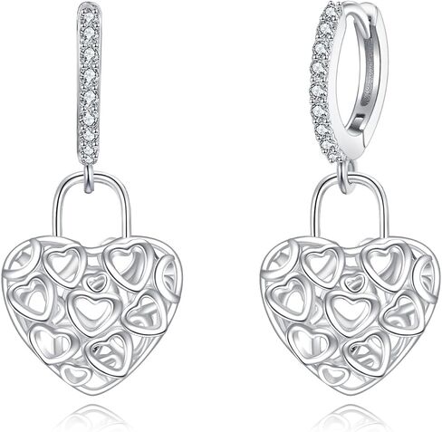 Sterling Silver Heart/Poker/Bee/Chicken/Music/Mushroom Hoop Earrings Jewelry for Women in Kuwait