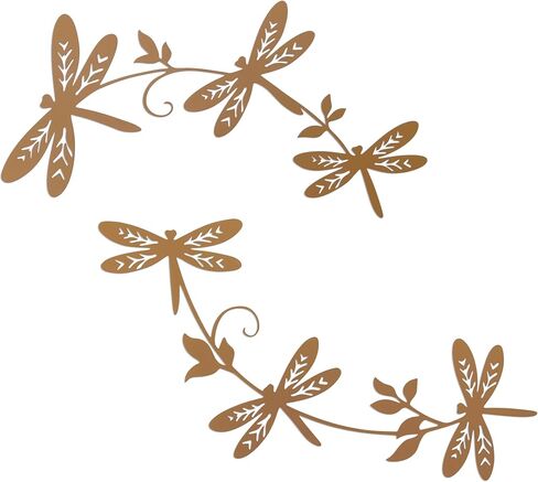 PRIMESTL Rust-Finish Dragonfly Wall Sculpture - Handcrafted Metal Garden Art Decor, Unique Gift for Women, Home and Outdoor Decoration in Saudi Arabia