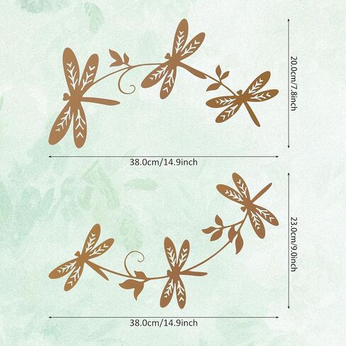 PRIMESTL Rust-Finish Dragonfly Wall Sculpture - Handcrafted Metal Garden Art Decor, Unique Gift for Women, Home and Outdoor Decoration in Saudi Arabia