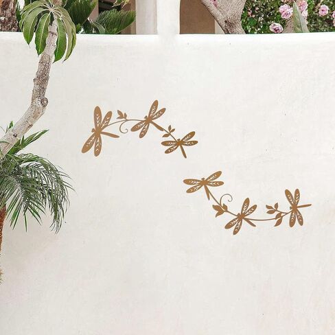 PRIMESTL Rust-Finish Dragonfly Wall Sculpture - Handcrafted Metal Garden Art Decor, Unique Gift for Women, Home and Outdoor Decoration in Saudi Arabia
