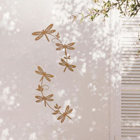 PRIMESTL Rust-Finish Dragonfly Wall Sculpture - Handcrafted Metal Garden Art Decor, Unique Gift for Women, Home and Outdoor Decoration in Saudi Arabia