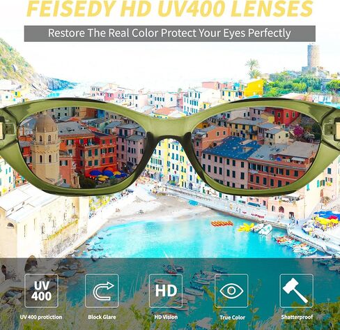 FEISEDY ريترو عين القط النظارات الشمسية للنساء الكلاسيكية 90s موضة Cateye نظارات شمسية UV400 ظلال عصرية إطار مكتنزة B0418 in Kuwait